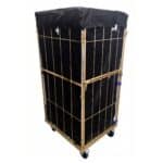 Chariot de blanchisserie avec housse noire fermée de dimensions 685x810x1850 mm – RTP Radom.