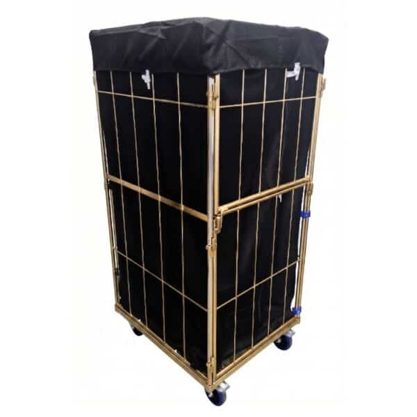Chariot de blanchisserie avec housse noire fermée de dimensions 685x810x1850 mm – RTP Radom.